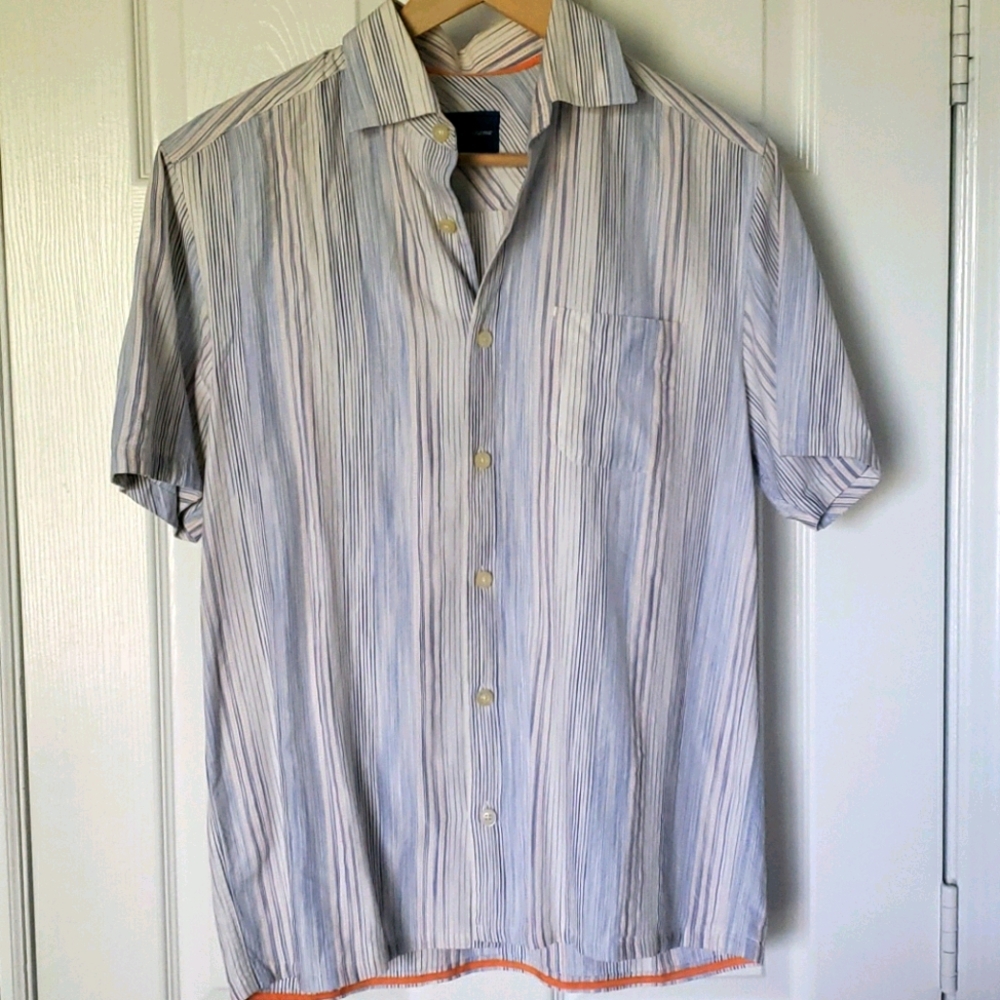 Tommy Bahama striped silk blend Hawaiian shirt